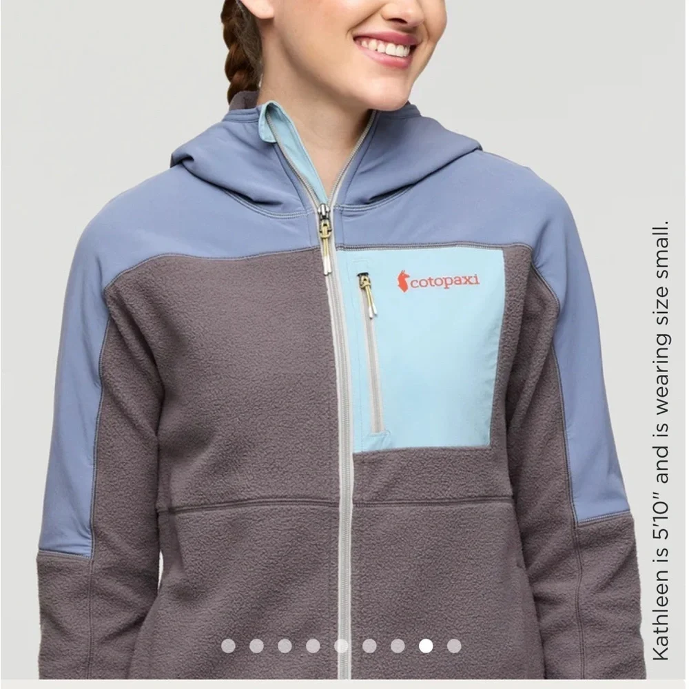 Cotopaxi Women's XL Arabazo Hooded Jacket Tempest Cinder Grey Blue Full Zip NWT
